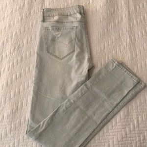 Pinstripe Skinny Blue Jeans